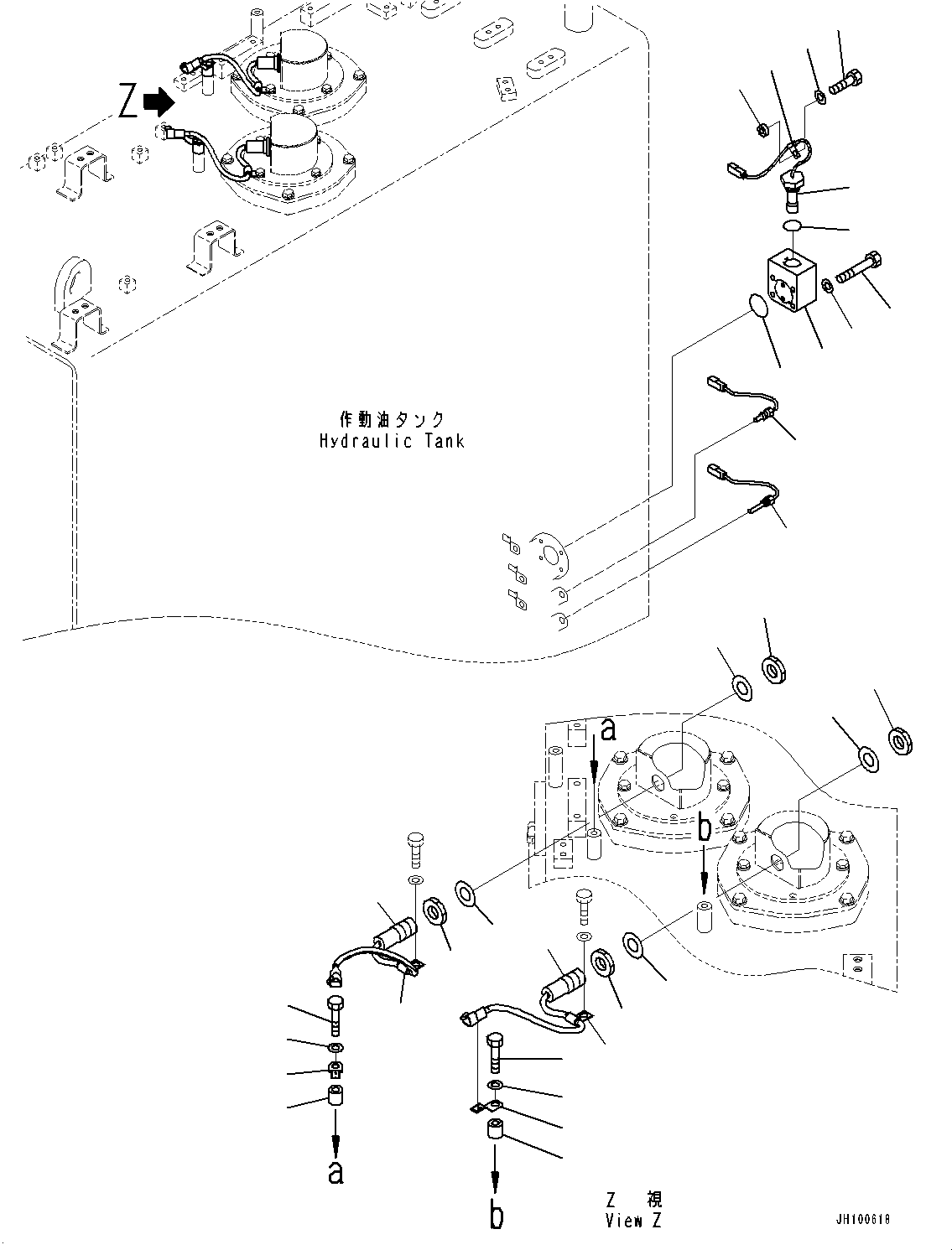 Komatsu parts book diagram for PC2000-11R S/N 31001-UP: HYDRAULIC TANK, SWITCH AND SENSOR(#30001-)