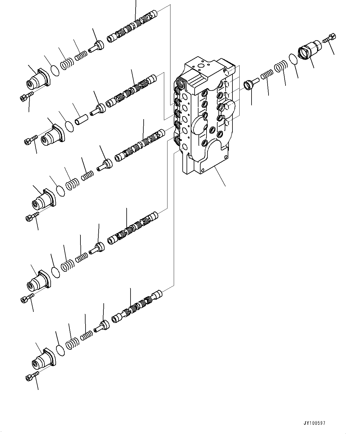 Komatsu parts book diagram for PC2000-11R S/N 31001-UP: CONTROL VALVE, 10-SPOOL (10/18) (R.H.)(#30001-)