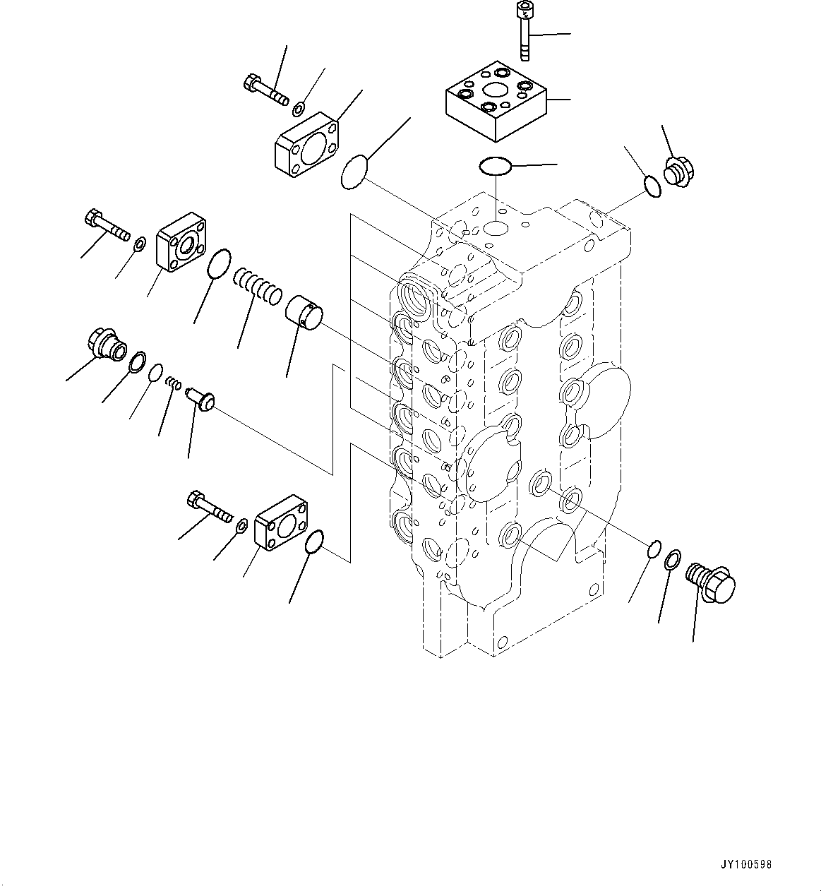 Komatsu parts book diagram for PC2000-11R S/N 31001-UP: CONTROL VALVE, 10-SPOOL (11/18) (LOADING SHOVEL, BOTTOM DUMP TYPE) (R.H.)(#30001-)