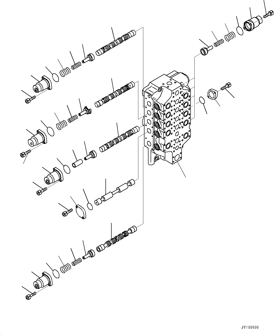 Komatsu parts book diagram for PC2000-11R S/N 31001-UP: CONTROL VALVE, 10-SPOOL (14/18) (R.H.)(#30001-)