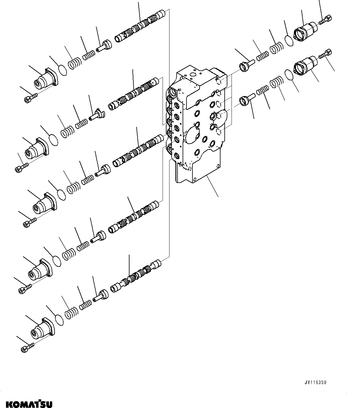 Komatsu parts book diagram for PC2000-11R S/N 31001-UP: CONTROL VALVE, 10-SPOOL (1/18) (LOADING SHOVEL, BOTTOM DUMP TYPE) (L.H.)(#30001-)