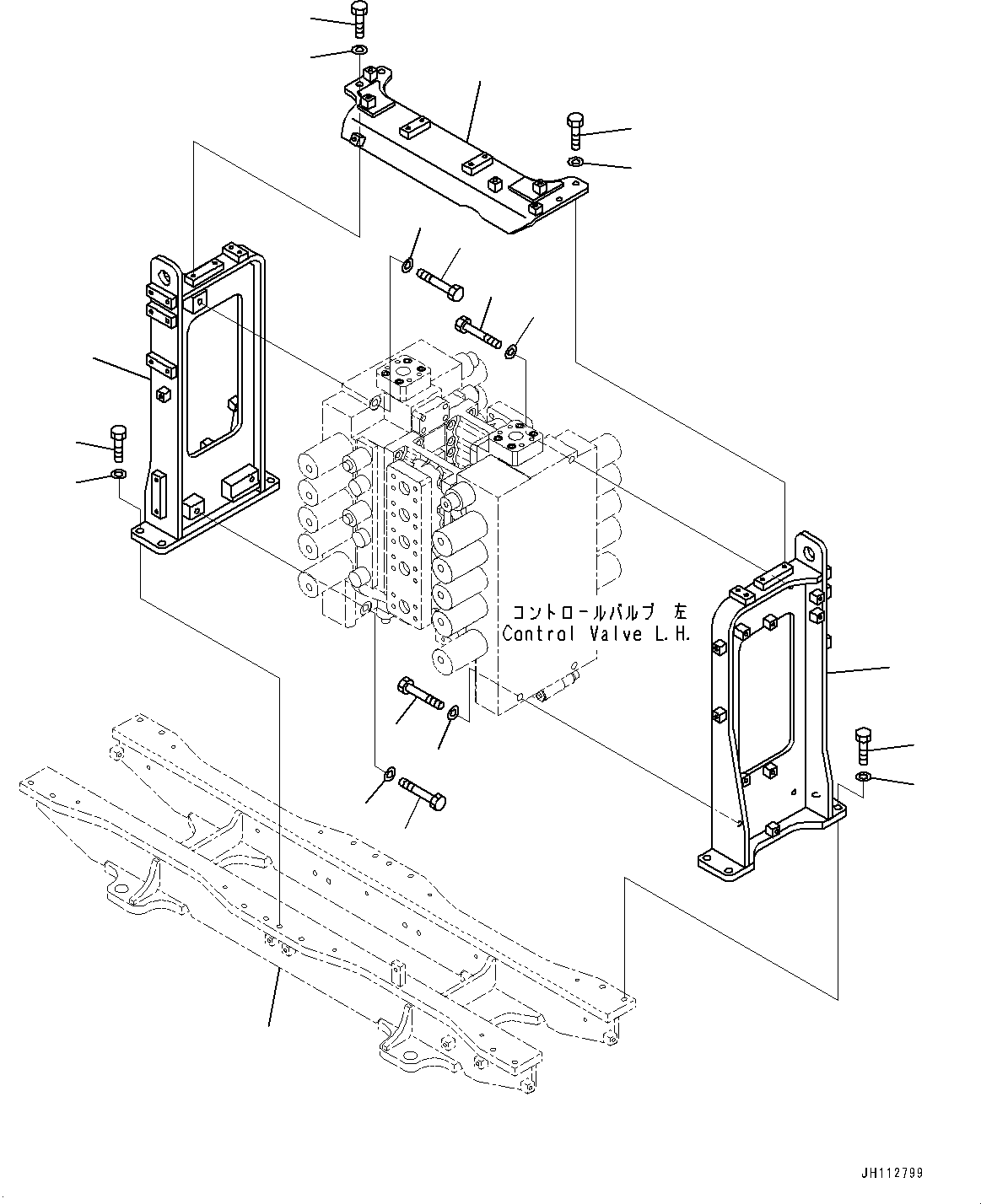 Komatsu parts book diagram for PC2000-11R S/N 31001-UP: CONTROL VALVE, CONTROL VALVE RELATED PARTS (LOADING SHOVEL, BOTTOM DUMP TYPE)(#30001-)