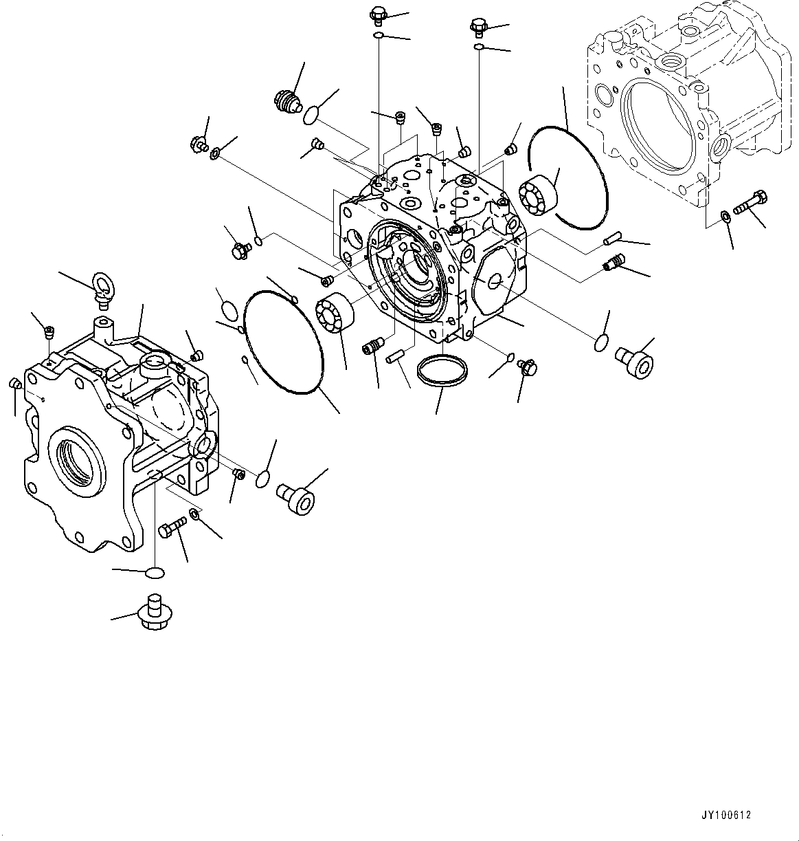 Komatsu parts book diagram for PC2000-11R S/N 31001-UP: NO.1 PUMP, PISTON PUMP (1/9)(#30001-)