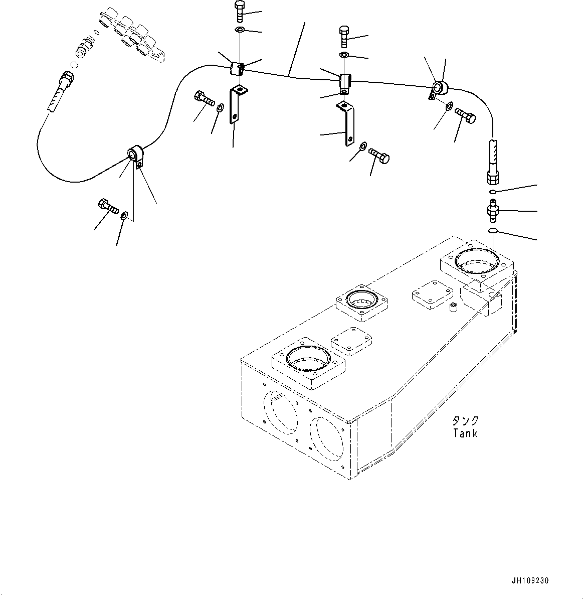 Komatsu parts book diagram for PC2000-11R S/N 31001-UP: SUCTION PIPING, HYDRAULIC OIL PIPING (SERVICE CENTER)(#30001-)