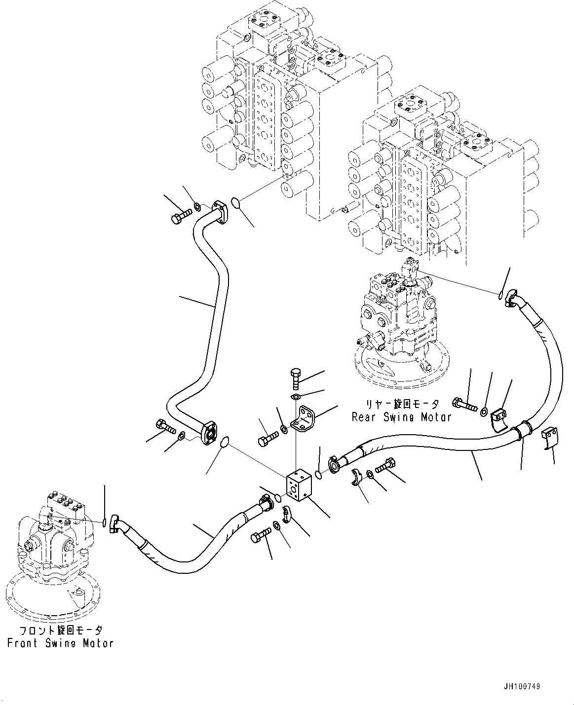Komatsu parts book diagram for PC2000-11R S/N 31001-UP: RETURN PIPING, SWING SWITCH(#30001-)