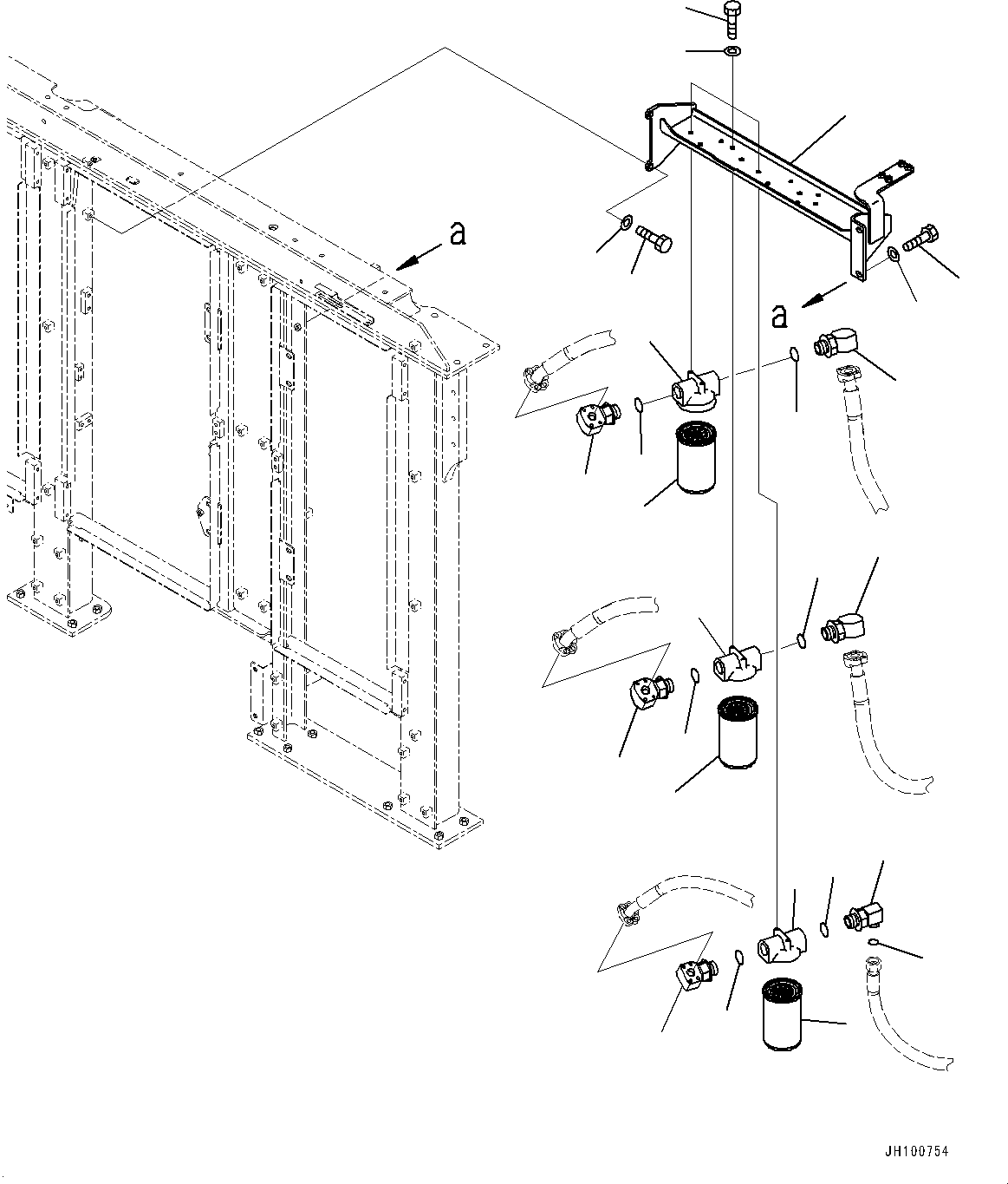 Komatsu parts book diagram for PC2000-11R S/N 31001-UP: DRAIN PIPING, FILTER(#30001-)
