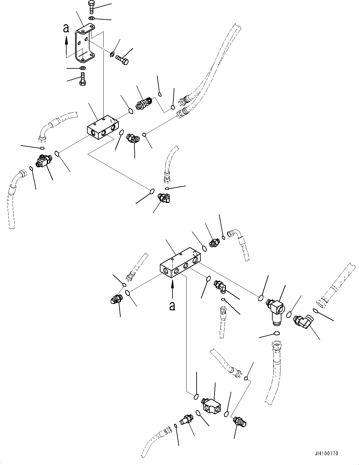 Komatsu parts book diagram for PC2000-11R S/N 31001-UP: PROPORTIONAL PRESSURE CONTROL (PPC) VALVE PIPING, BLOCK(#30001-)