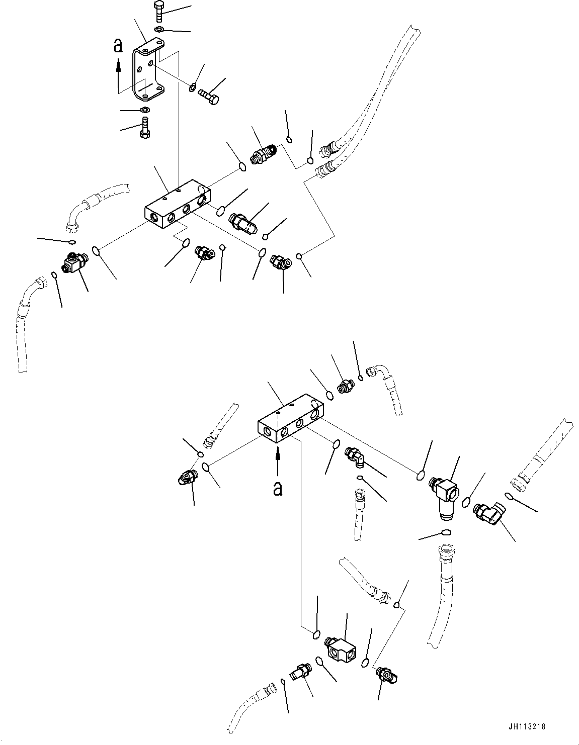 Komatsu parts book diagram for PC2000-11R S/N 31001-UP: PROPORTIONAL PRESSURE CONTROL (PPC) VALVE PIPING, BLOCK (LOADING SHOVEL, BOTTOM DUMP TYPE)(#30001-)