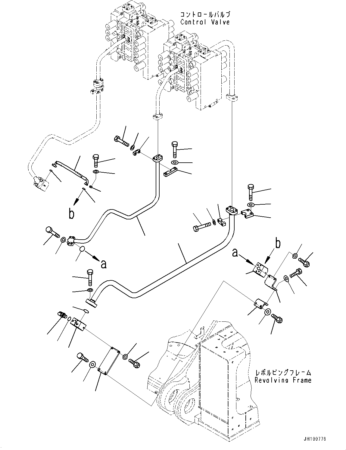 Komatsu parts book diagram for PC2000-11R S/N 31001-UP: BOOM PIPING, L.H.(#30001-)