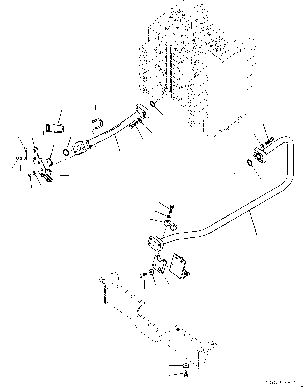 Komatsu parts book diagram for PC2000-11R S/N 31001-UP: BOTTOM DUMP PIPING, (#30001-)