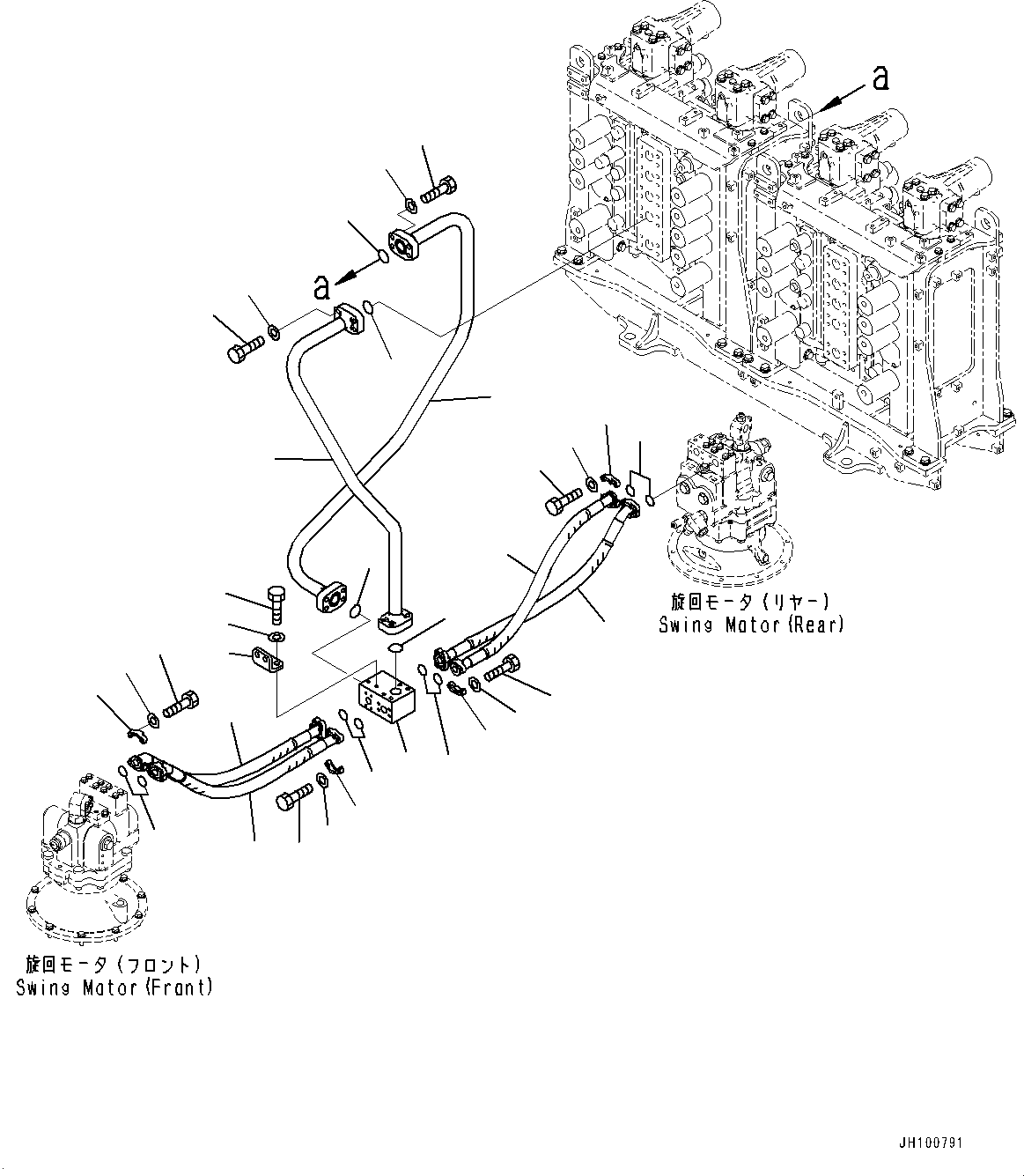 Komatsu parts book diagram for PC2000-11R S/N 31001-UP: SWING PIPING, (#30001-)