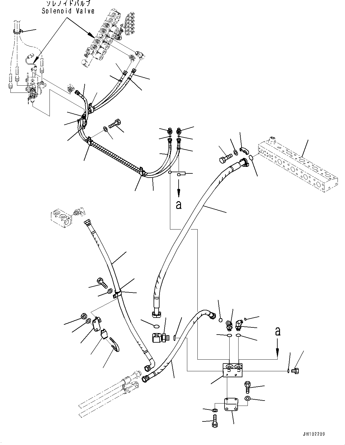 Komatsu parts book diagram for PC2000-11R S/N 31001-UP: PROPORTIONAL PRESSURE CONTROL (PPC) PUMP PIPING, HOSE (1/2)(#30001-)