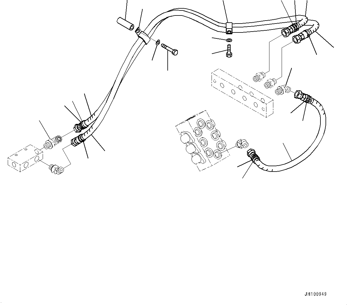 Komatsu parts book diagram for PC2000-11R S/N 31001-UP: PROPORTIONAL PRESSURE CONTROL (PPC) WORK PIPING, PIPING (2/4)(#30001-)