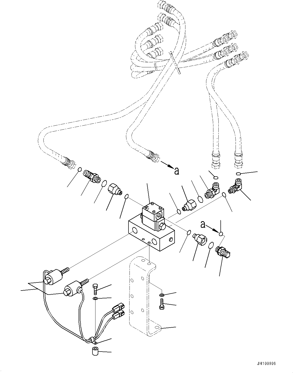 Komatsu parts book diagram for PC2000-11R S/N 31001-UP: PROPORTIONAL PRESSURE CONTROL (PPC) WORK PIPING, PPC VALVE MOUNTING (1/3)(#30001-)