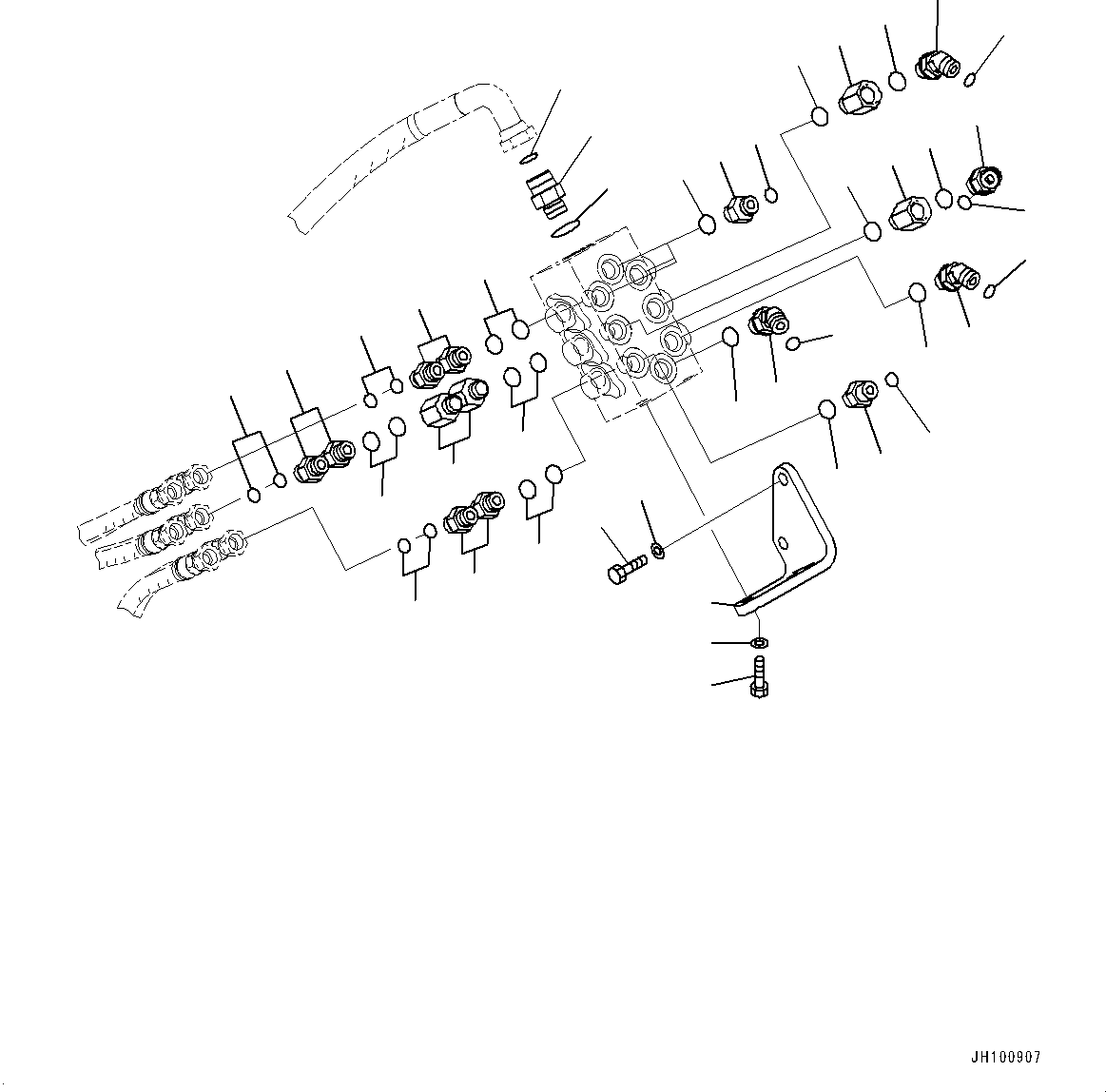 Komatsu parts book diagram for PC2000-11R S/N 31001-UP: PROPORTIONAL PRESSURE CONTROL (PPC) WORK PIPING, PPC VALVE MOUNTING (2/3)(#30001-)