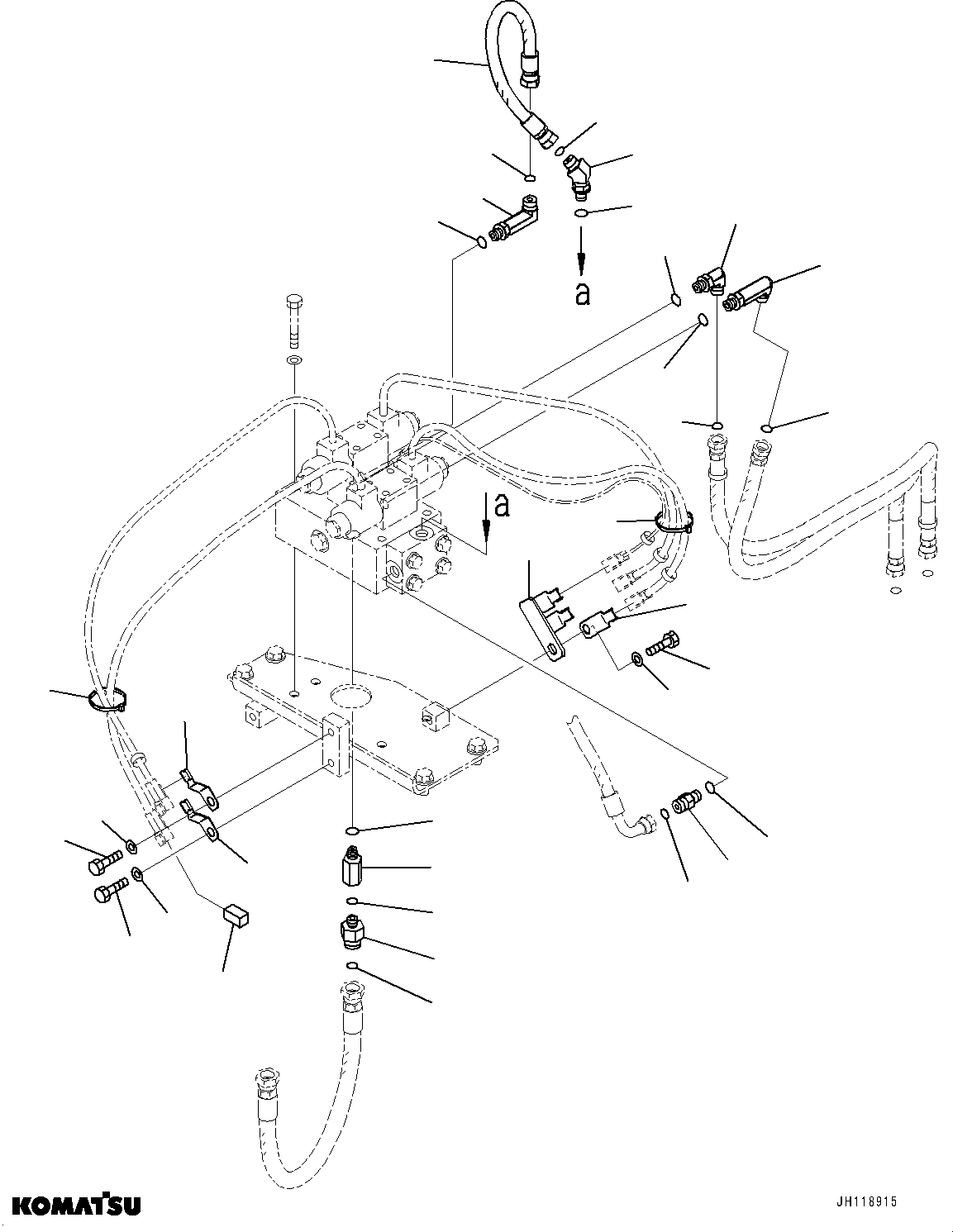 Komatsu parts book diagram for PC2000-11R S/N 31001-UP: HYDRAULIC LADDER PIPING, VALVE RELATED PARTS(#30001-)