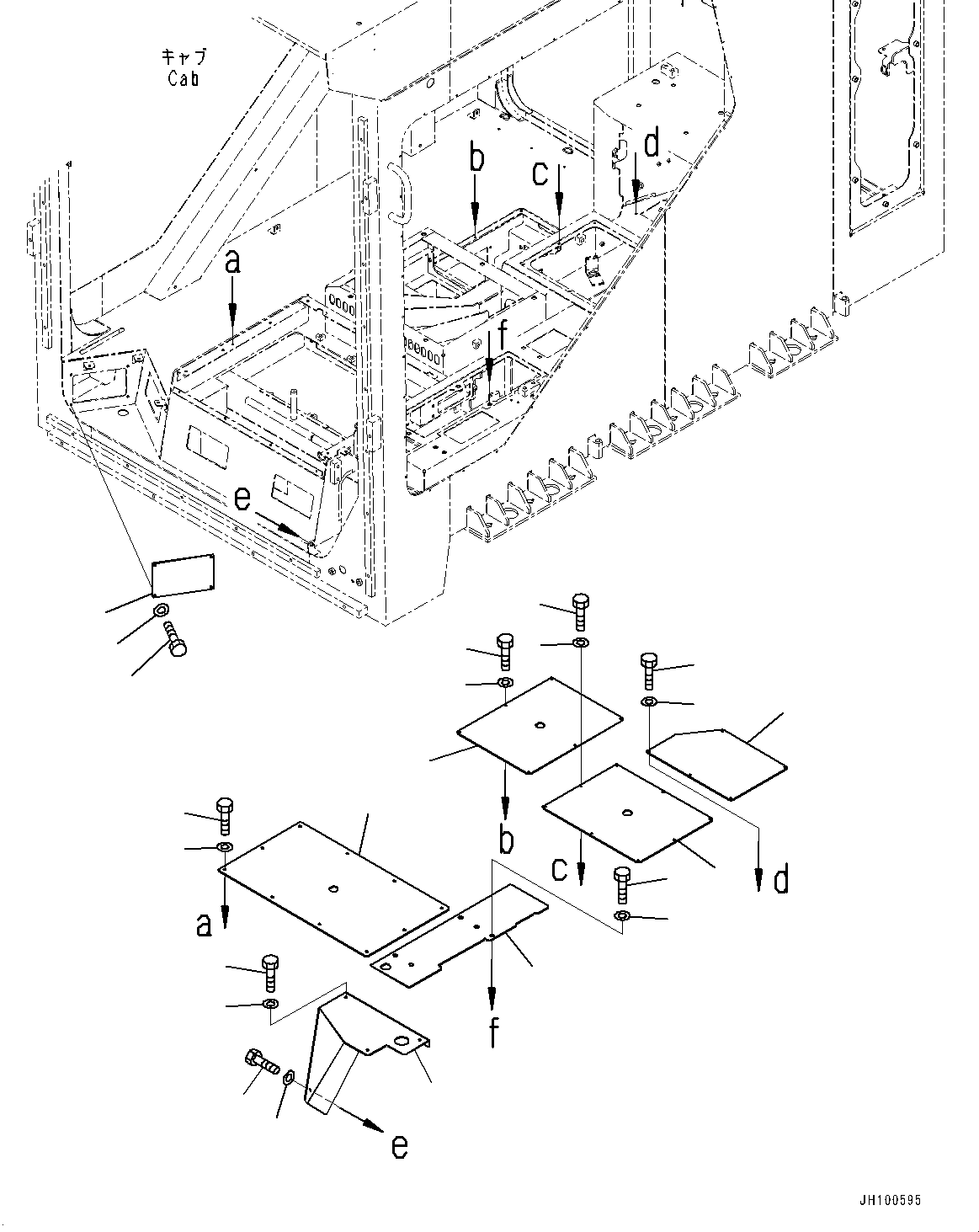 Komatsu parts book diagram for PC2000-11R S/N 31001-UP: CAB, FLOOR COVER(#31001-)