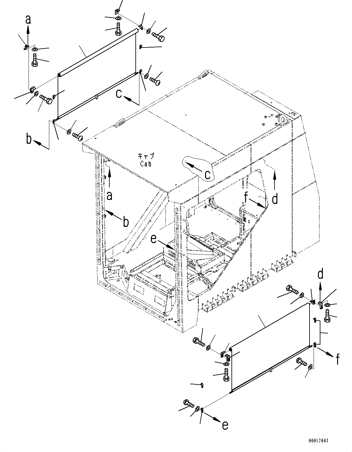 Komatsu parts book diagram for PC2000-11R S/N 31001-UP: CAB, CURTAIN (2/3)(#31001-)