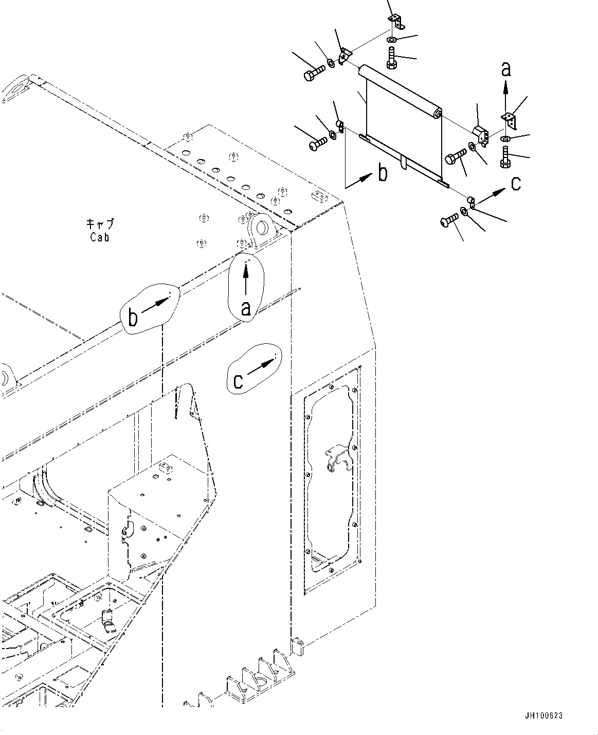 Komatsu parts book diagram for PC2000-11R S/N 31001-UP: CAB, CURTAIN (3/3)(#31001-)
