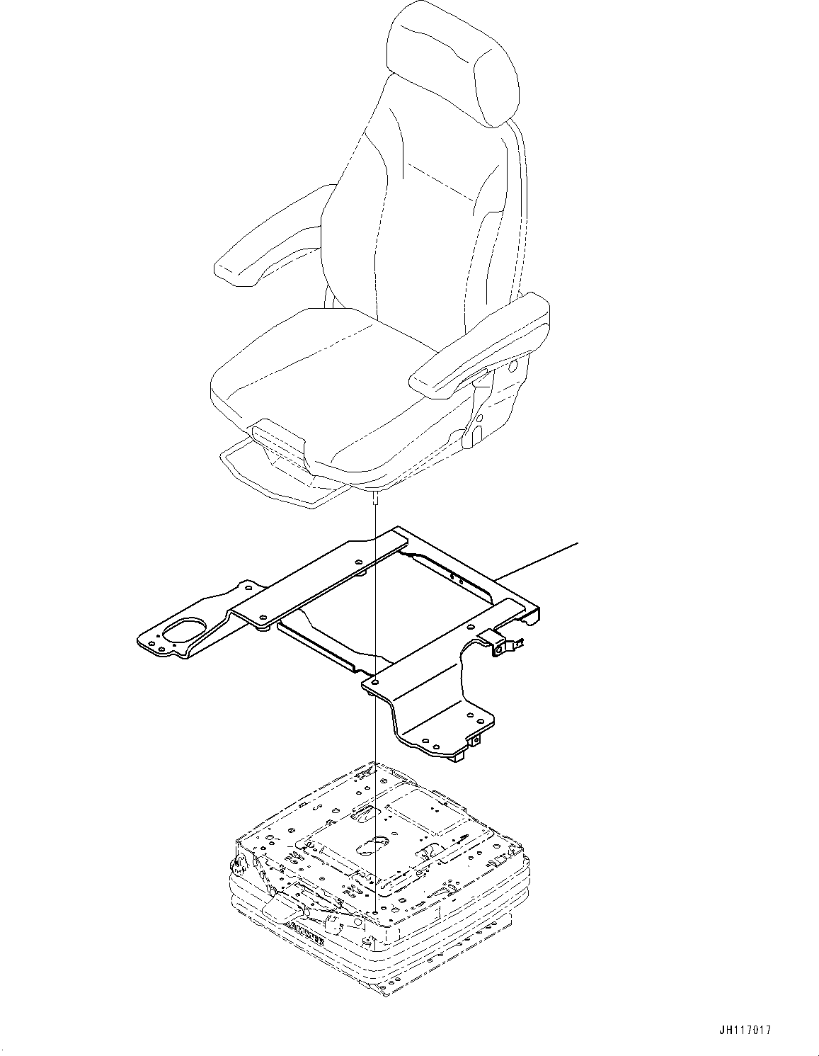 Komatsu parts book diagram for PC2000-11R S/N 31001-UP: CAB, OPERATOR'S SEAT RELATED PARTS (1/2)(#31001-)