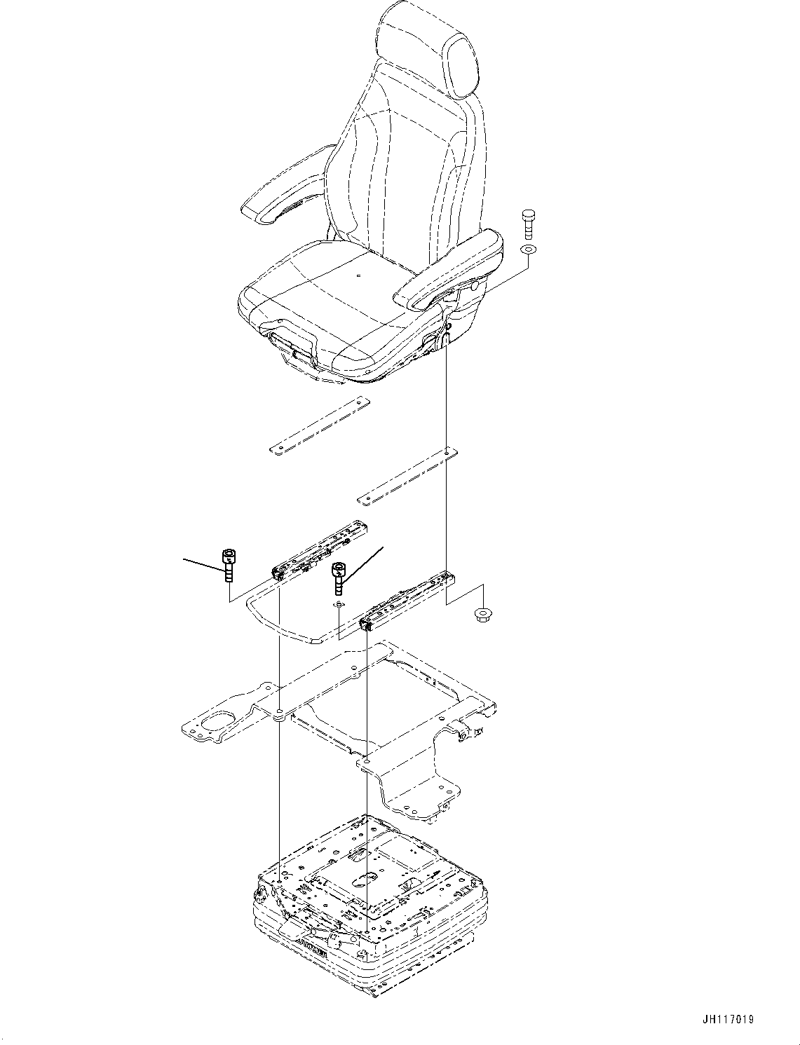 Komatsu parts book diagram for PC2000-11R S/N 31001-UP: CAB, OPERATOR'S SEAT RELATED PARTS (2/2)(#31001-)