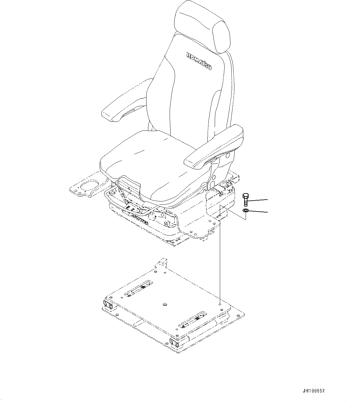 Komatsu parts book diagram for PC2000-11R S/N 31001-UP: CAB, OPERATOR'S SEAT MOUNTING(#31001-)