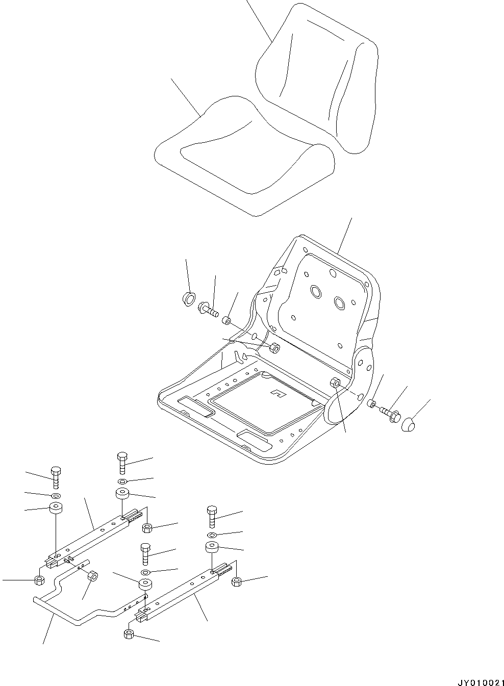 Komatsu parts book diagram for PC2000-11R S/N 31001-UP: CAB, SUB SEAT(#31001-)