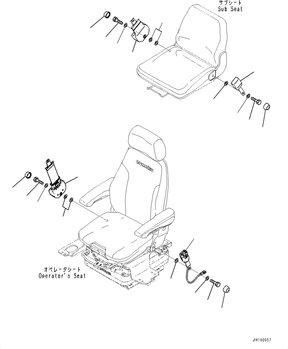 Komatsu parts book diagram for PC2000-11R S/N 31001-UP: CAB, SEAT BELT(#31001-)