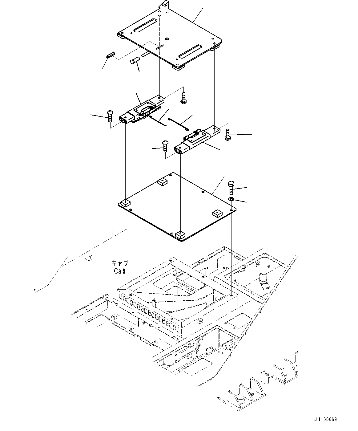Komatsu parts book diagram for PC2000-11R S/N 31001-UP: CAB, SEAT STAND(#31001-)