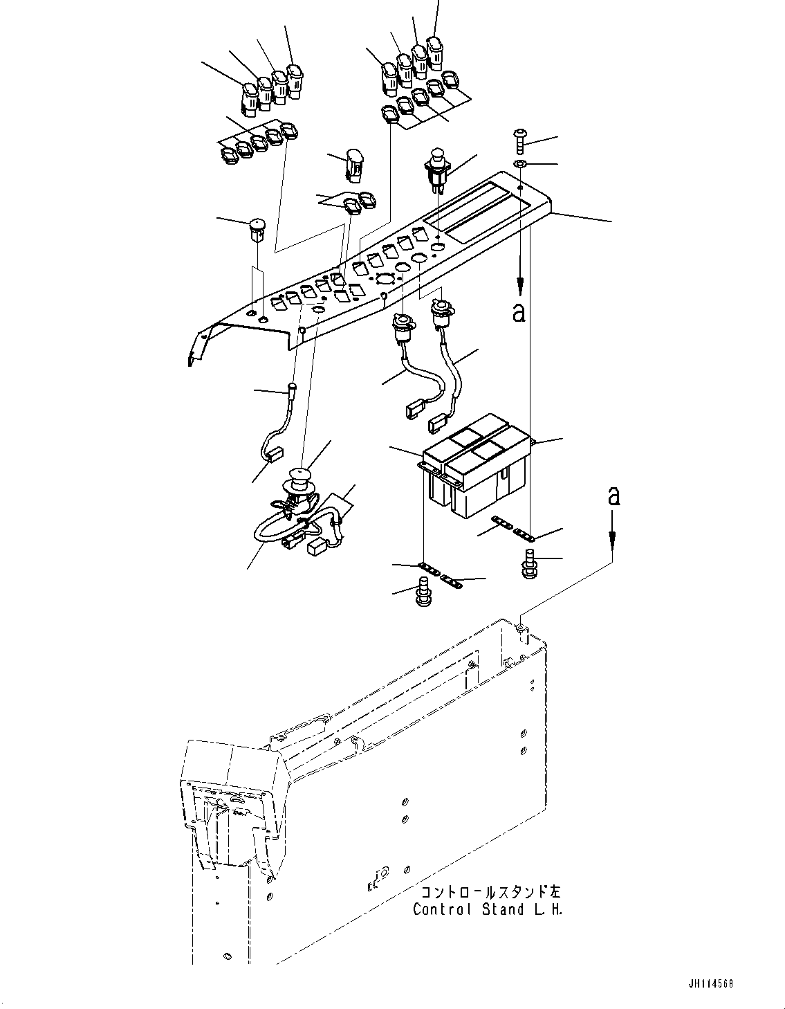 Komatsu parts book diagram for PC2000-11R S/N 31001-UP: CAB, SWITCH AND PLATE(#31001-)