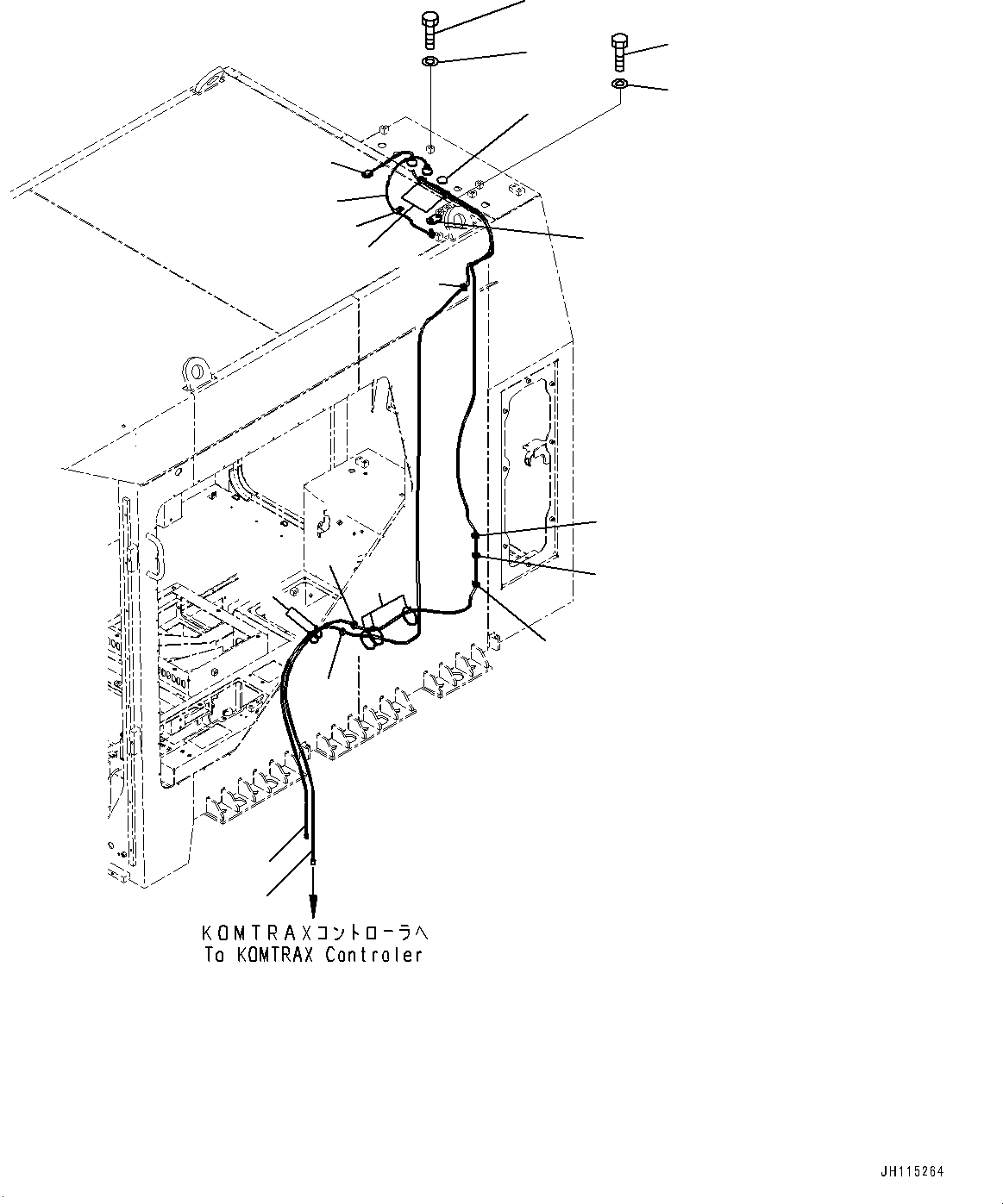 Komatsu parts book diagram for PC2000-11R S/N 31001-UP: CAB, KOMTRAX ANTENNA (KOMTRAX PLUS, ORBCOMM)(#31001-)