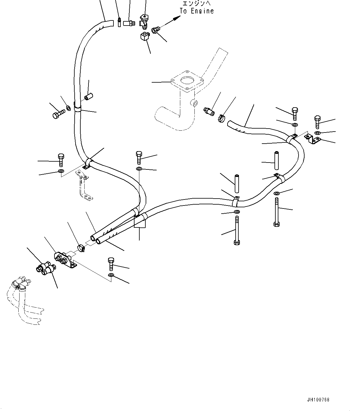 Komatsu parts book diagram for PC2000-11R S/N 31001-UP: AIR CONDITIONER, HEATER HOSE, INSIDE OF POWER CONTAINER(#30001-)