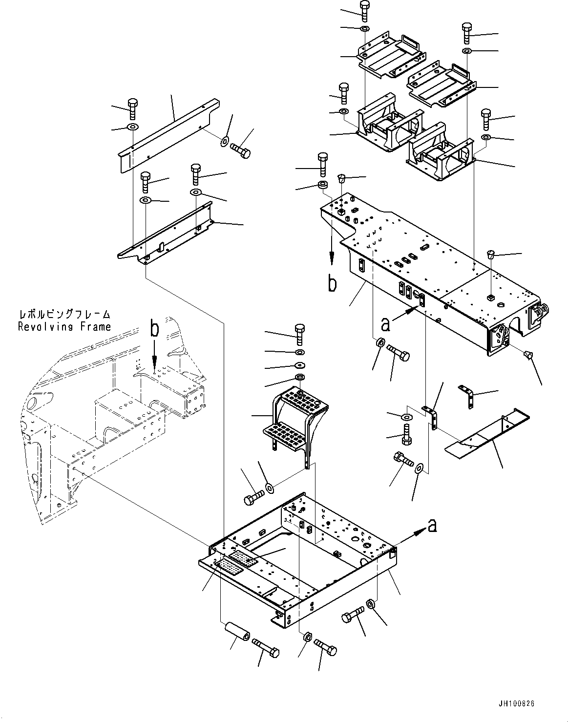 Komatsu parts book diagram for PC2000-11R S/N 31001-UP: SIDE COVER L.H., DECK(#30001-)