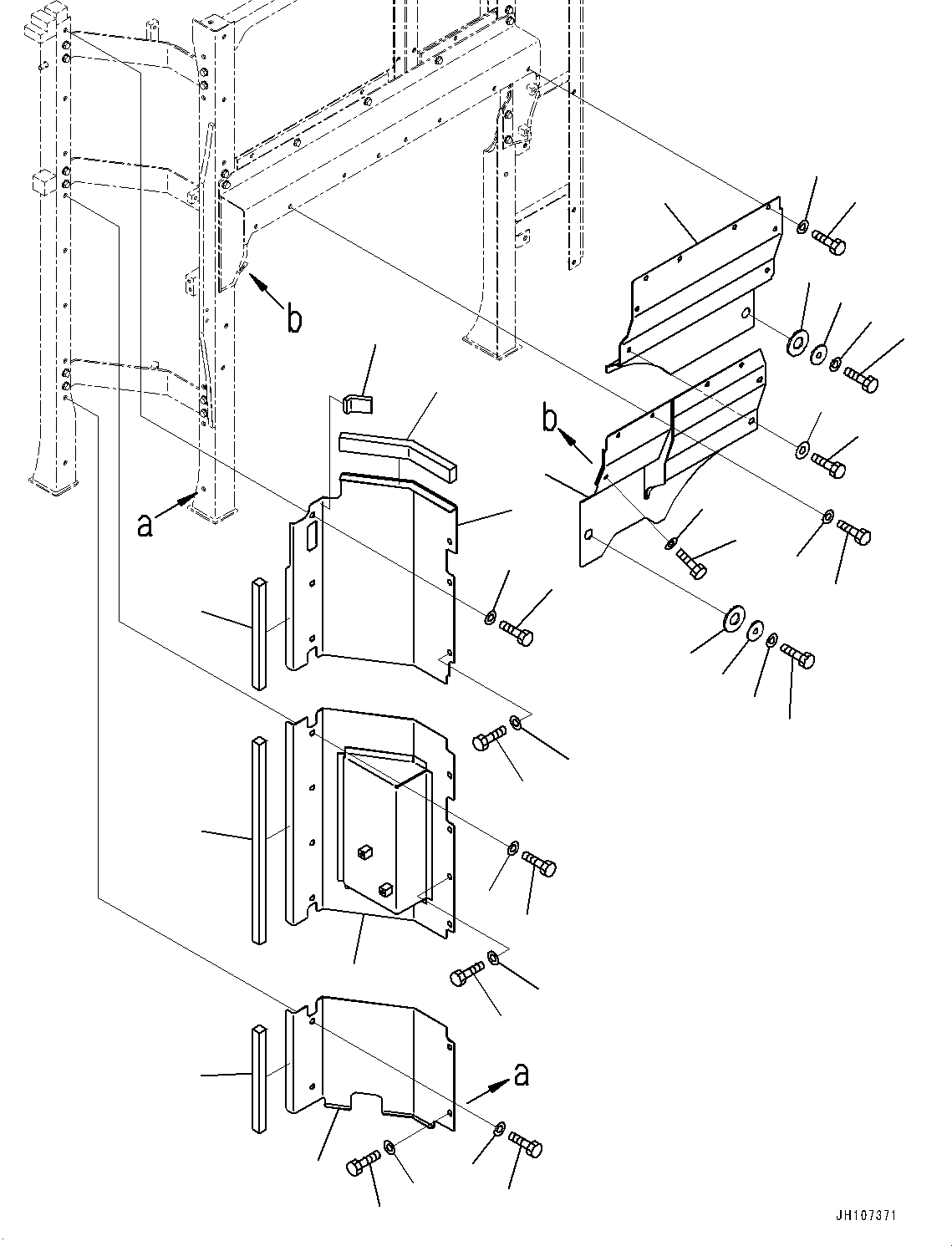 Komatsu parts book diagram for PC2000-11R S/N 31001-UP: PARTITION, COVER (2/2)(#30016-)