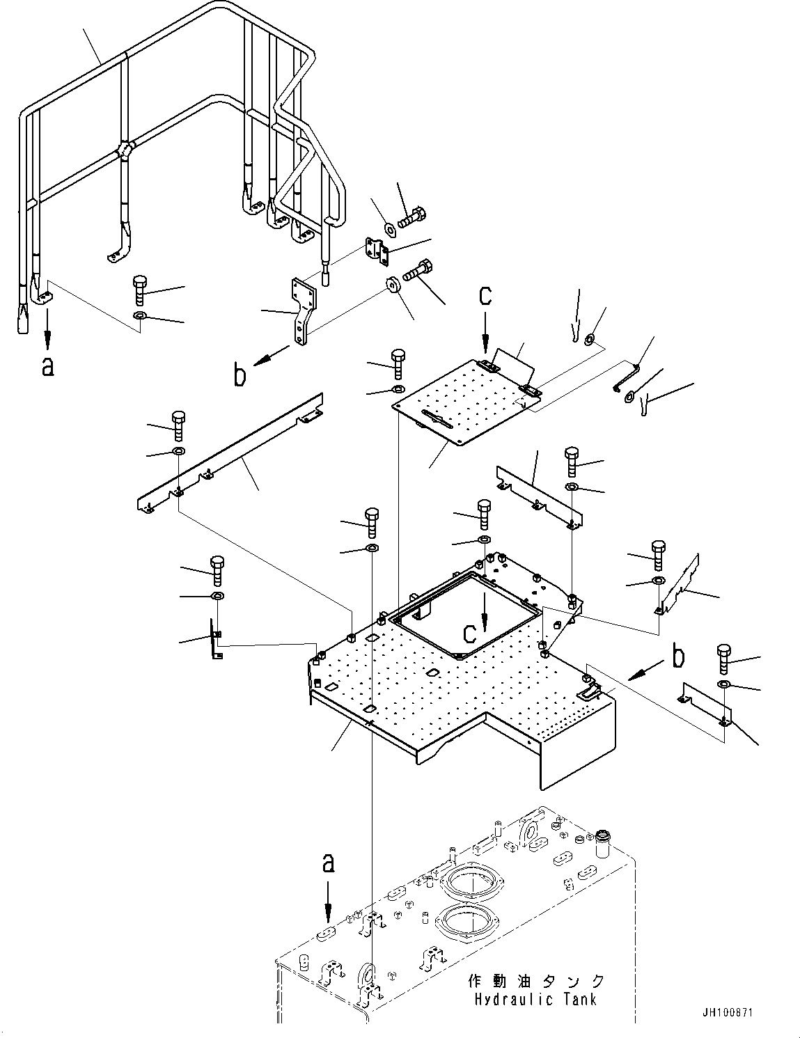 Komatsu parts book diagram for PC2000-11R S/N 31001-UP: COVER, HYDRAULIC TANK COVER(#30001-)