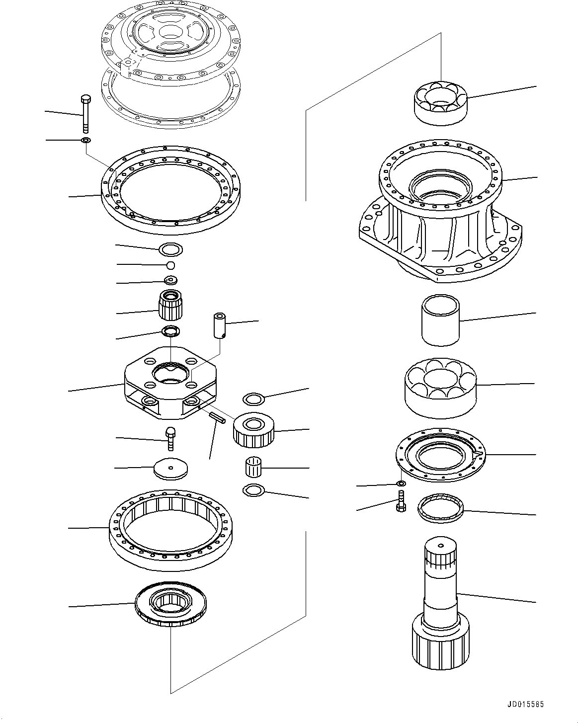 Komatsu parts book diagram for PC2000-11R S/N 31001-UP: SWING MACHINERY, FRONT (1/2)(#30001-)