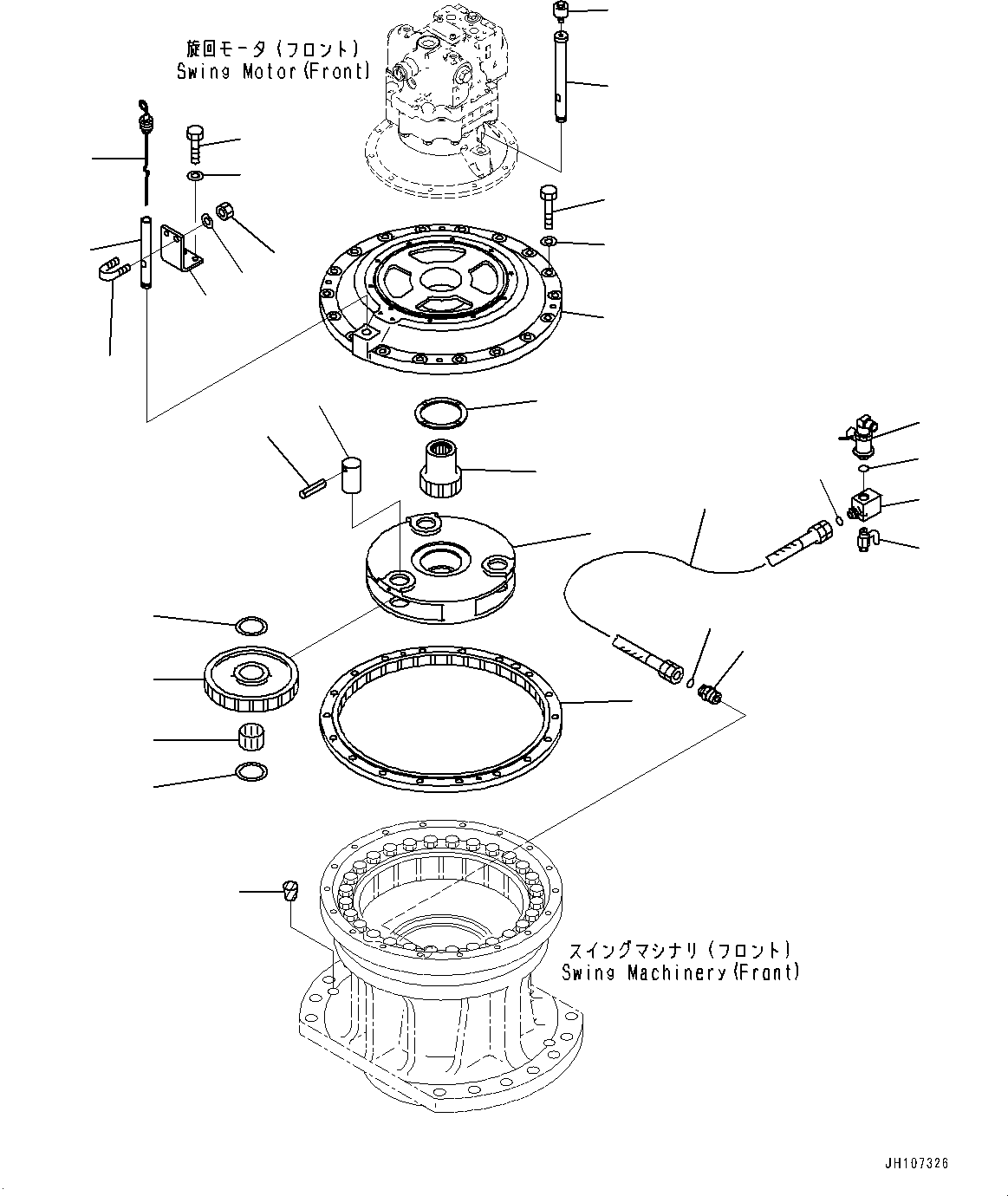 Komatsu parts book diagram for PC2000-11R S/N 31001-UP: SWING MACHINERY, FRONT (2/2) (SERVICE CENTER)(#30001-)