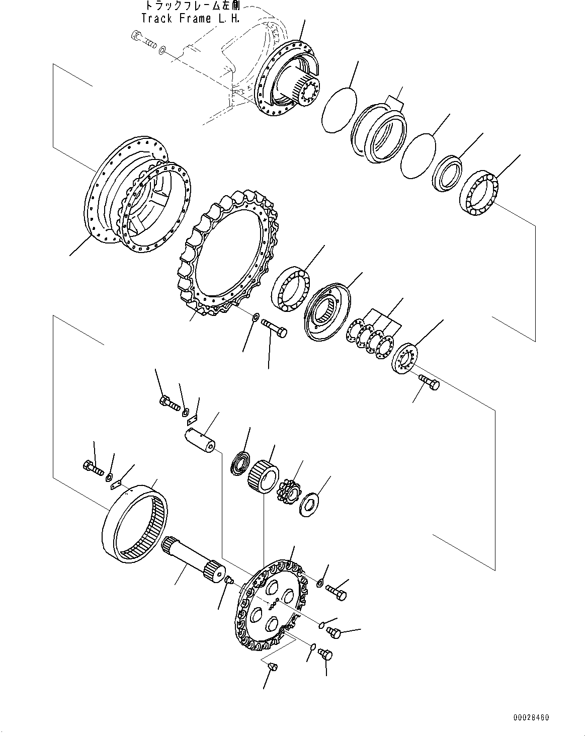 Komatsu parts book diagram for PC2000-11R S/N 31001-UP: FINAL DRIVE, L.H. (1/2) (SUPPLY ONLY)(#30001-30014)