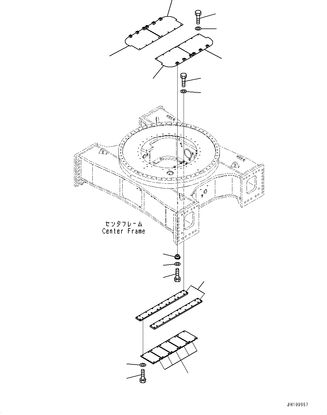 Komatsu parts book diagram for PC2000-11R S/N 31001-UP: TRACK FRAME UNDER COVER, (#30001-)