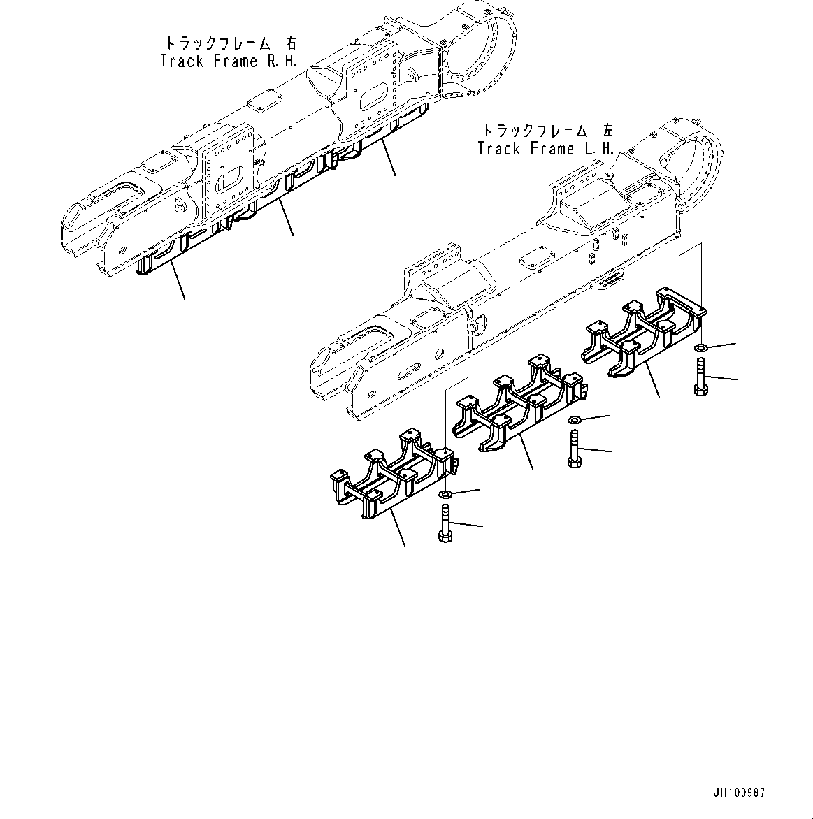Komatsu parts book diagram for PC2000-11R S/N 31001-UP: TRACK ROLLER GUARD, (FULL LENGTH)(#30001-)