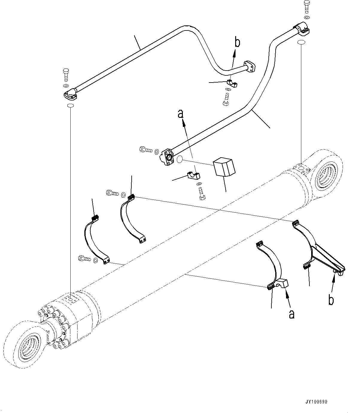 Komatsu parts book diagram for PC2000-11R S/N 31001-UP: BOOM CYLINDER, INNER PARTS, BOOM CYLINDER, R.H. (1/3)(#30001-)