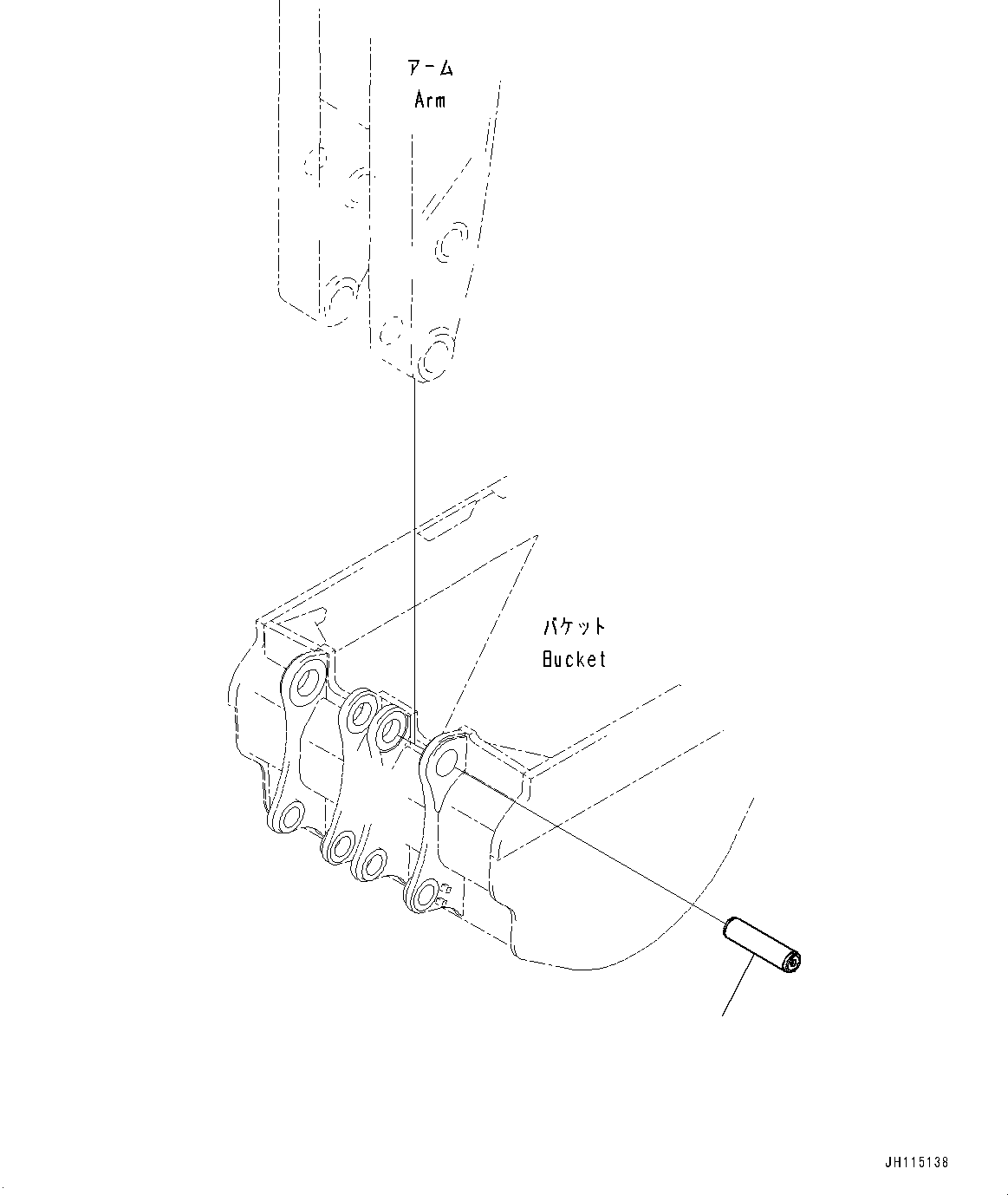 Komatsu parts book diagram for PC2000-11R S/N 31001-UP: BUCKET PIN, PIN(#31001-)