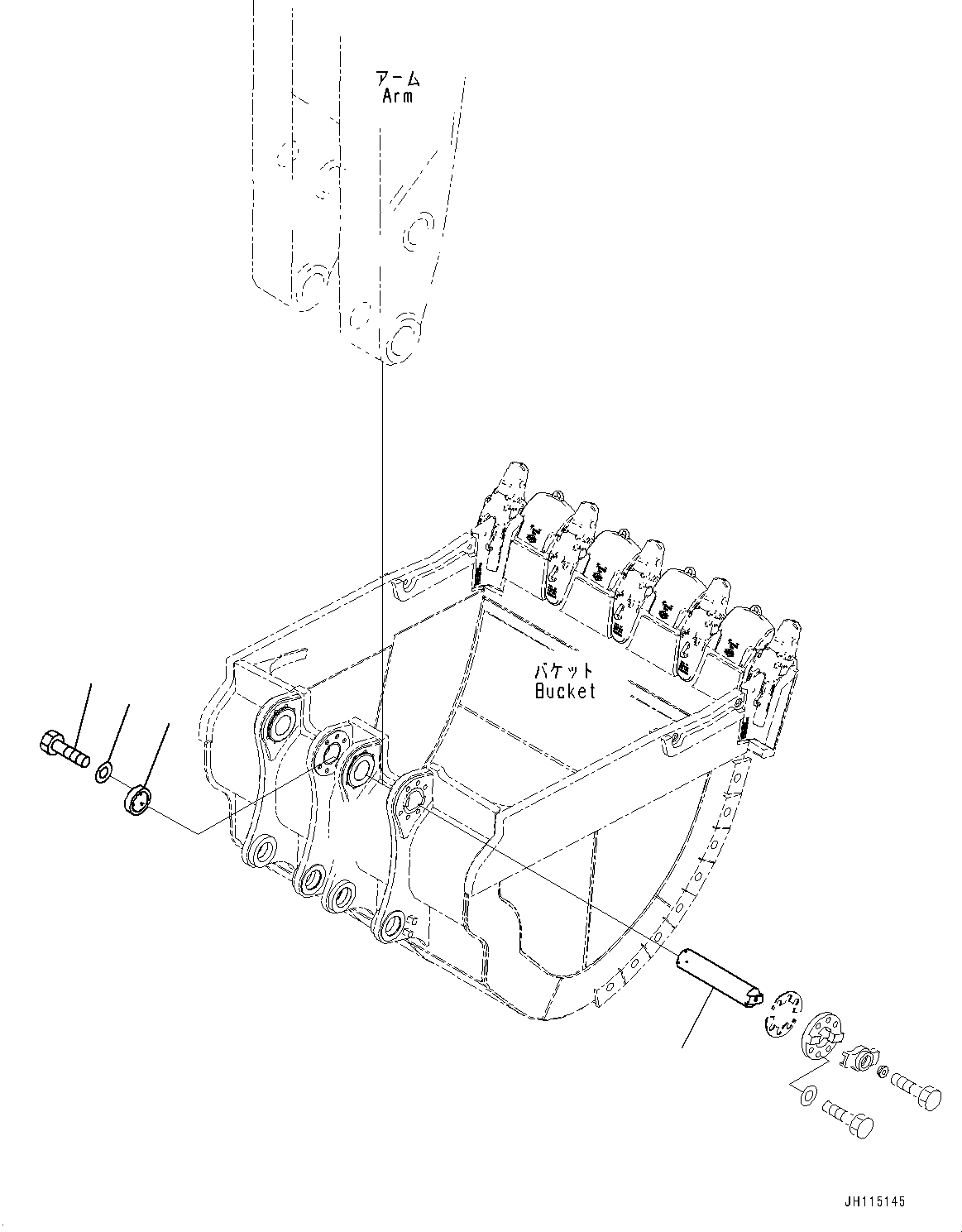 Komatsu parts book diagram for PC2000-11R S/N 31001-UP: BUCKET PIN, PIN (FIXED PIN)(#31001-)