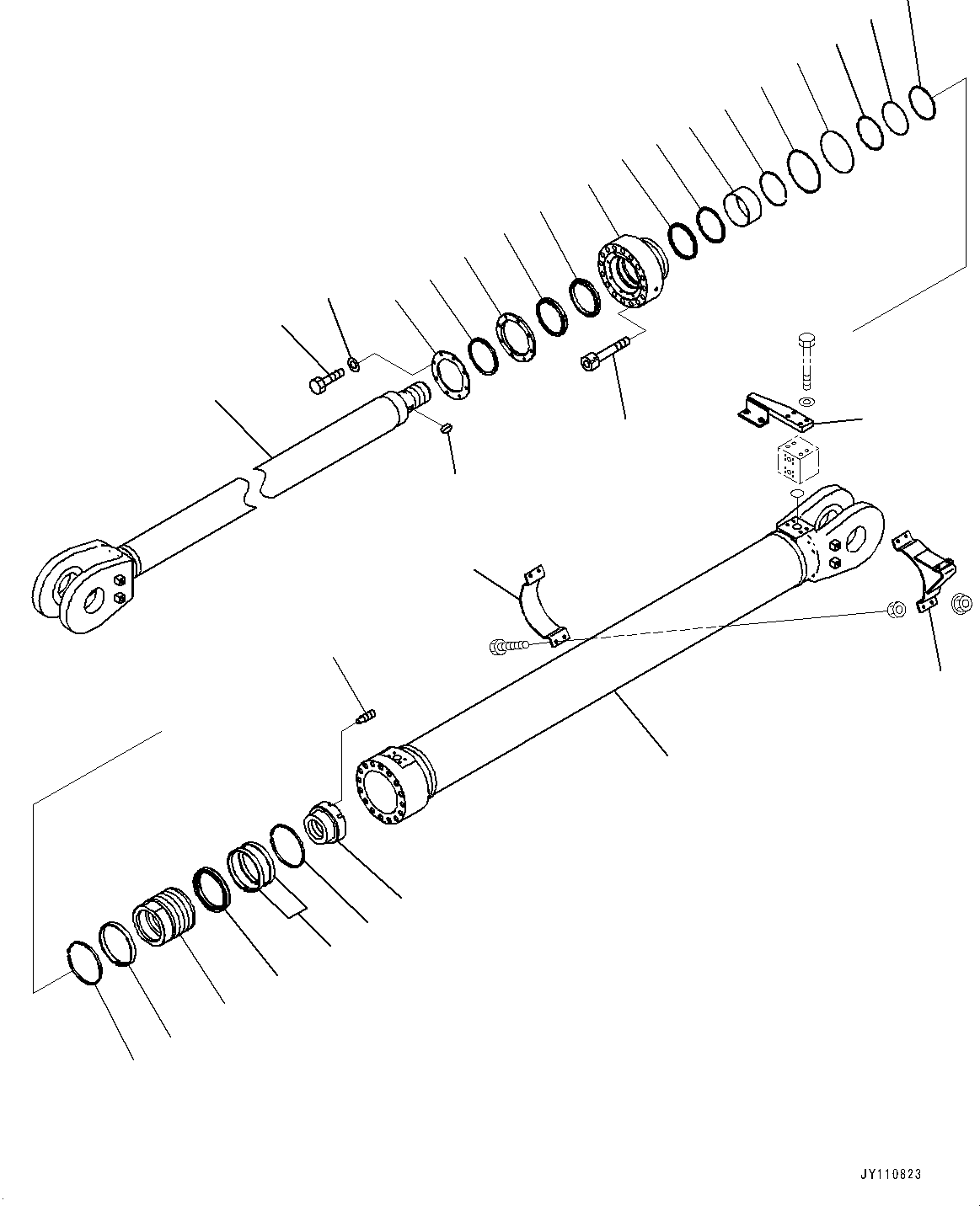 Komatsu parts book diagram for PC2000-11R S/N 31001-UP: LOADING SHOVEL, BOOM AND ARM, INNER PARTS, ARM CYLINDER, L.H. (1/2)(#30001-)