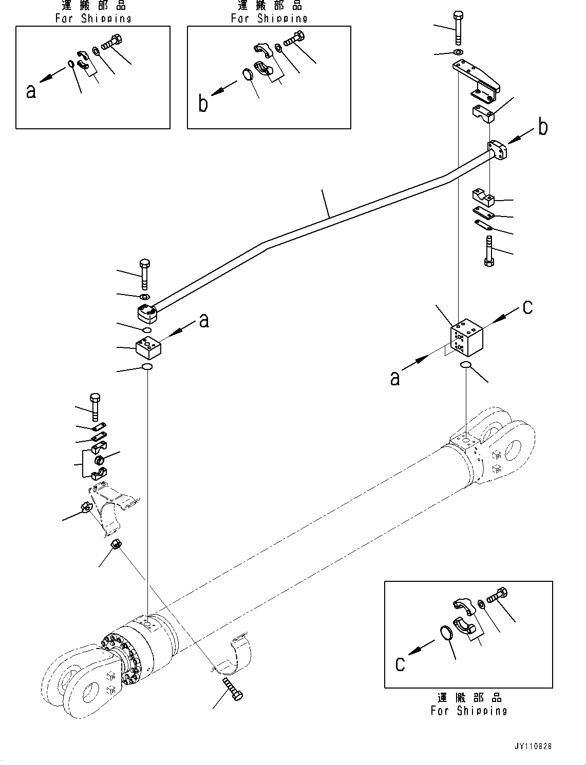 Komatsu parts book diagram for PC2000-11R S/N 31001-UP: LOADING SHOVEL, BOOM AND ARM, INNER PARTS, ARM CYLINDER, R.H. (2/2)(#30001-)