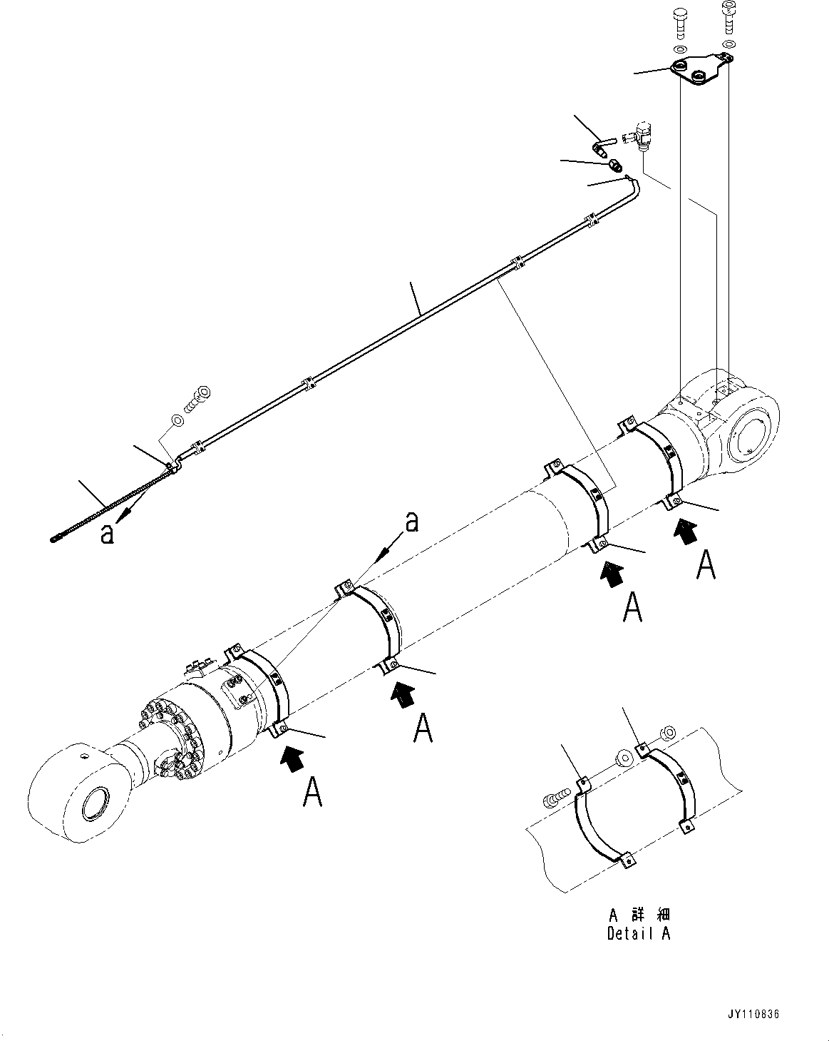 Komatsu parts book diagram for PC2000-11R S/N 31001-UP: LOADING SHOVEL, BOOM AND ARM, INNER PARTS, BUCKET CYLINDER, L.H. (1/3)(#30001-)
