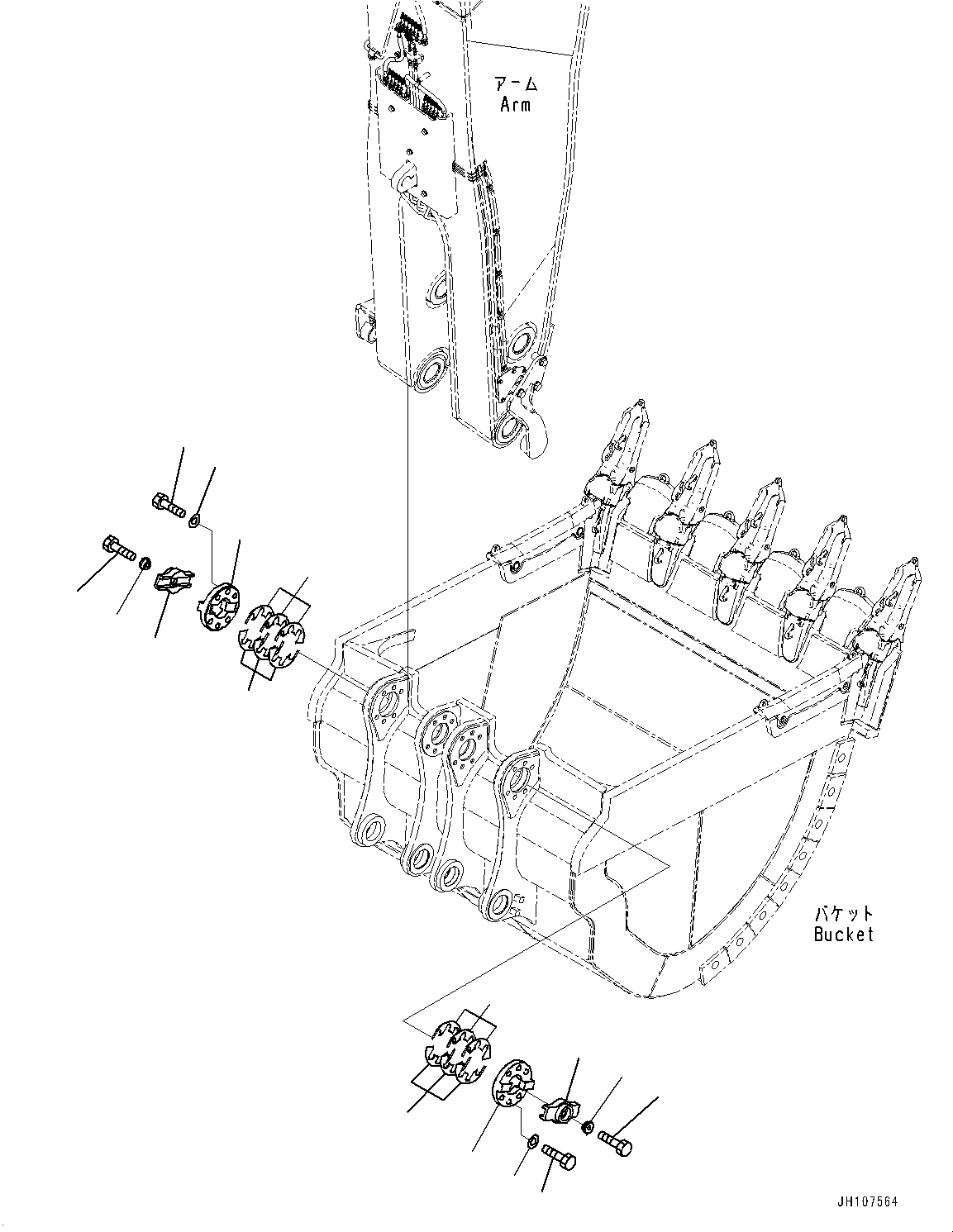 Komatsu parts book diagram for PC2000-11R S/N 31001-UP: BUCKET, COVER (FIXED PIN)(#30001-)