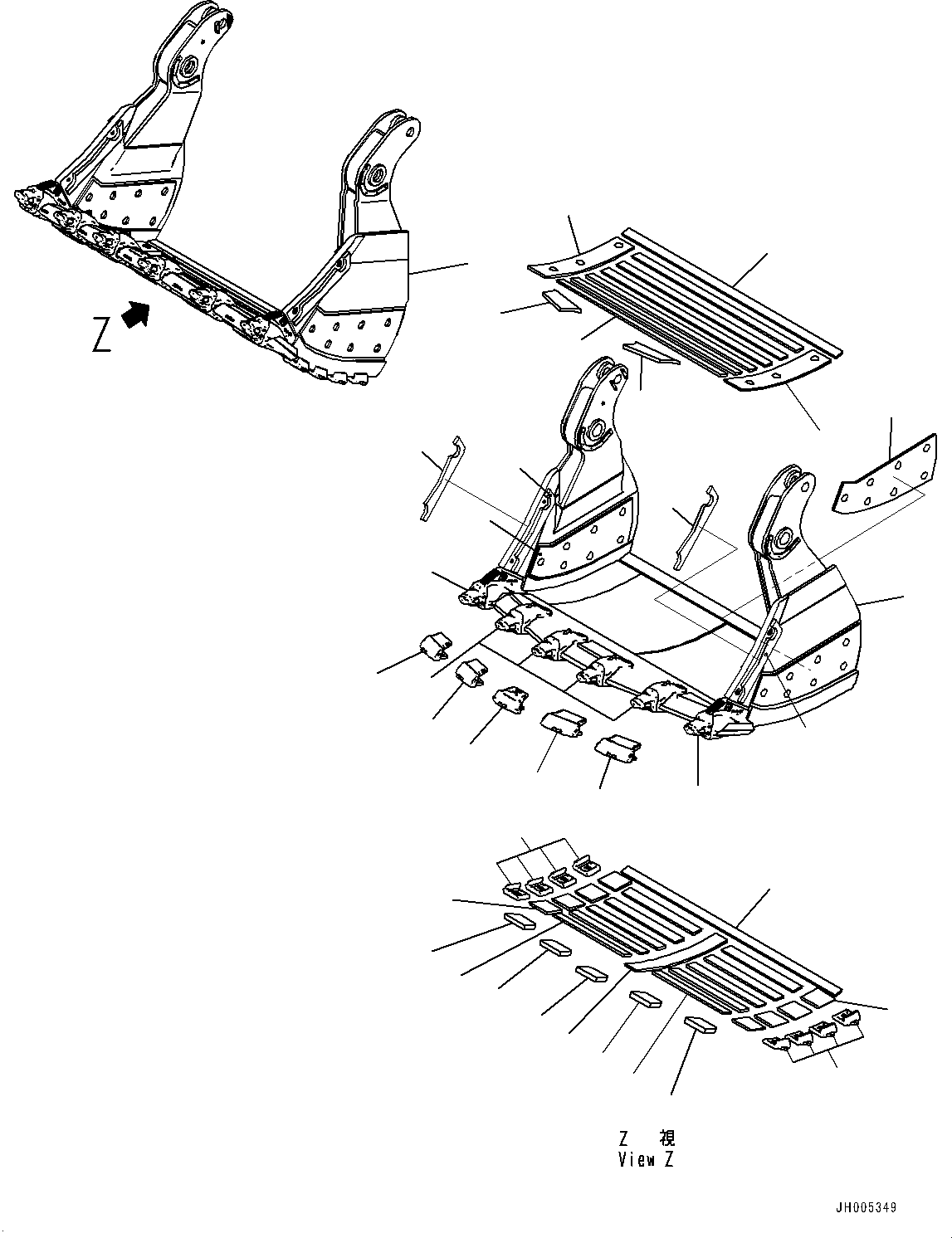 Komatsu parts book diagram for PC2000-11R S/N 31001-UP: BUCKET, FRONT BUCKET(#30001-)