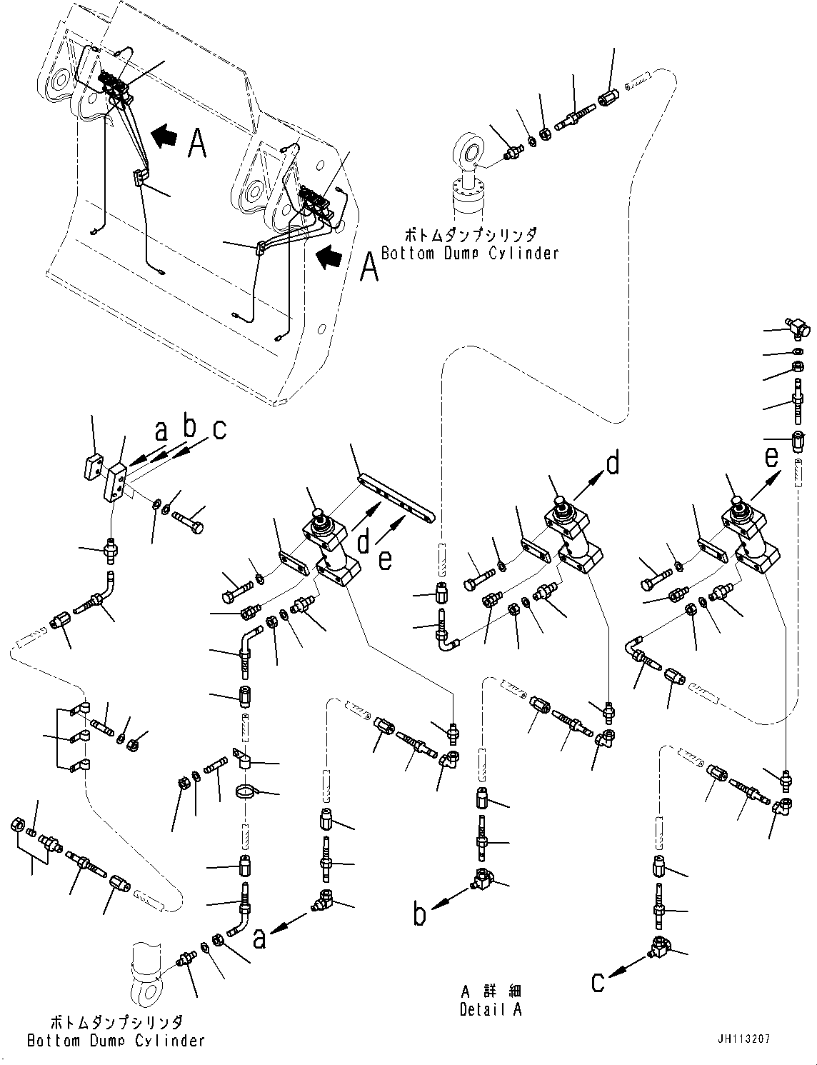 Komatsu parts book diagram for PC2000-11R S/N 31001-UP: BUCKET, LUBRICATION PIPING(#30001-)