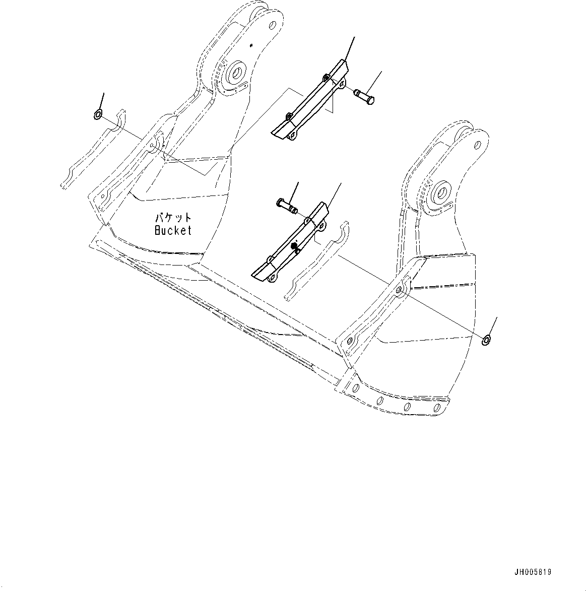 Komatsu parts book diagram for PC2000-11R S/N 31001-UP: BUCKET, GUARD(#30001-)